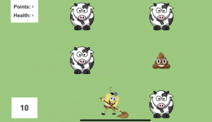 Cash Cows app screenshot with cows and poop emoji